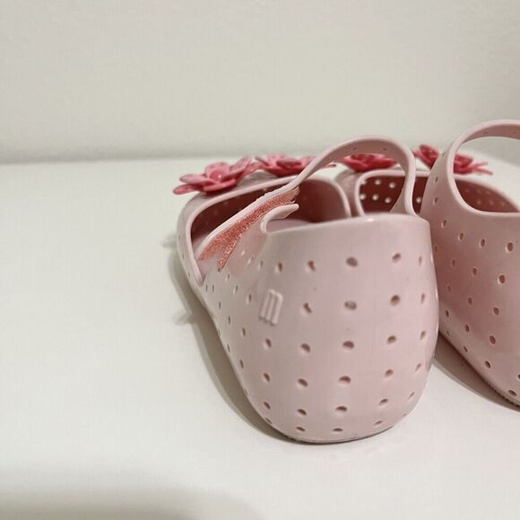 Mini Melissa Furadinha Perforated Pink Flower Sandals Toddler Girls Size 11 - Picture 8 of 12